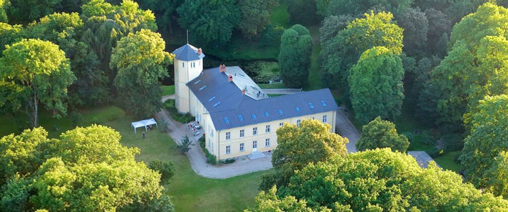 Luftblick Park Schloss Kölzow